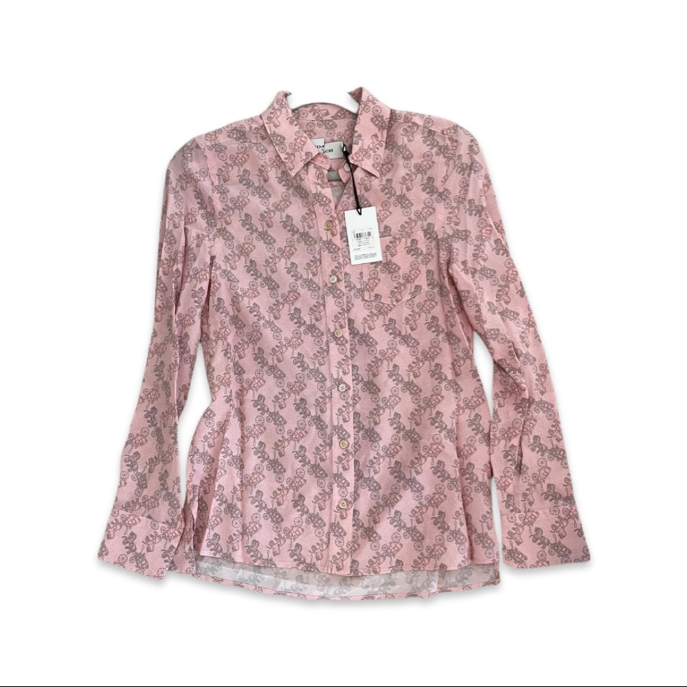 NWT Size 00. COACH pink blouse.